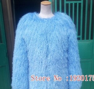 Women real mongolian sheep fur coat ladies leather short style beach wool fur jacket female outerwear