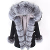 MaoMaoKong natural real fox fur Jacke coat Real Fox Fur Collar Cuff Hooded Coat Short Parka Long Camouflage winter jacket