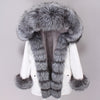 MaoMaoKong natural real fox fur Jacke coat Real Fox Fur Collar Cuff Hooded Coat Short Parka Long Camouflage winter jacket