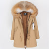 MaoMaoKong natural real fox fur Jacke coat Real Fox Fur Collar Cuff Hooded Coat Short Parka Long Camouflage winter jacket
