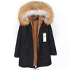 MaoMaoKong natural real fox fur Jacke coat Real Fox Fur Collar Cuff Hooded Coat Short Parka Long Camouflage winter jacket
