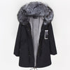 MaoMaoKong natural real fox fur Jacke coat Real Fox Fur Collar Cuff Hooded Coat Short Parka Long Camouflage winter jacket