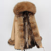 womens fox fur coat parkas winter jacket coat women parka big real fur collar kurtka damska natural fox fur liner long outerwear