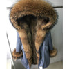 womens fox fur coat parkas winter jacket coat women parka big real fur collar kurtka damska natural fox fur liner long outerwear