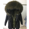 womens fox fur coat parkas winter jacket coat women parka big real fur collar kurtka damska natural fox fur liner long outerwear