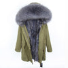 womens fox fur coat parkas winter jacket coat women parka big real fur collar kurtka damska natural fox fur liner long outerwear
