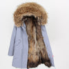 womens fox fur coat parkas winter jacket coat women parka big real fur collar kurtka damska natural fox fur liner long outerwear