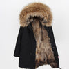 womens fox fur coat parkas winter jacket coat women parka big real fur collar kurtka damska natural fox fur liner long outerwear