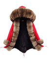 2019 natural real fox fur Jacke coat Real Fox Fur Collar Cuff Hooded Coat Short Parka Long Camouflage winter jacket