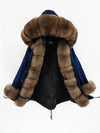 2019 natural real fox fur Jacke coat Real Fox Fur Collar Cuff Hooded Coat Short Parka Long Camouflage winter jacket