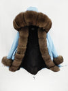 2019 natural real fox fur Jacke coat Real Fox Fur Collar Cuff Hooded Coat Short Parka Long Camouflage winter jacket
