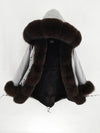 2019 natural real fox fur Jacke coat Real Fox Fur Collar Cuff Hooded Coat Short Parka Long Camouflage winter jacket