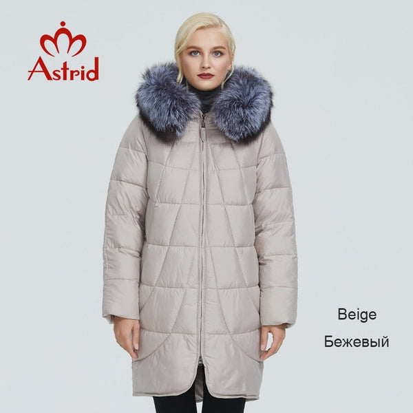 2019 Astrid winter jacket women with fox fur collar design long thick cotton clothing fashion warm women parka AR-9179