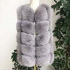 Women's high quality real fox fur vest 100% natural real fur 2019 fashion fur coat jacket vest Genuine Leather coat