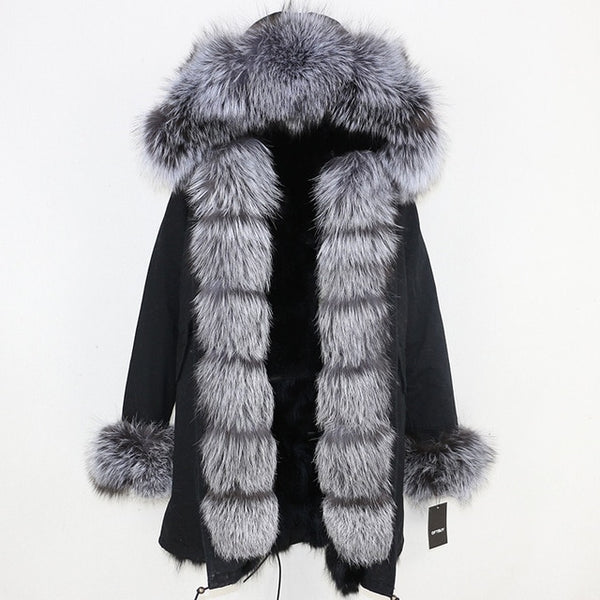 OFTBUY 2019 Winter Jacket Women Long Parka Real Fox Fur Coat Natural Raccoon Fur Collar Hood Thick Warm Streetwear Parkas New