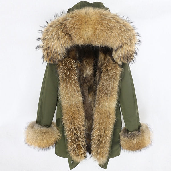 OFTBUY 2019 Winter Jacket Women Long Parka Real Fox Fur Coat Natural Raccoon Fur Collar Hood Thick Warm Streetwear Parkas New