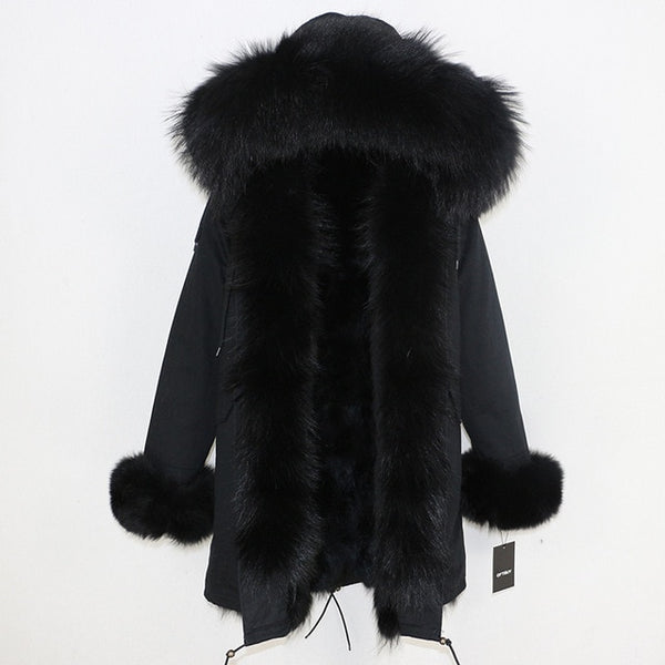 OFTBUY 2019 Winter Jacket Women Long Parka Real Fox Fur Coat Natural Raccoon Fur Collar Hood Thick Warm Streetwear Parkas New
