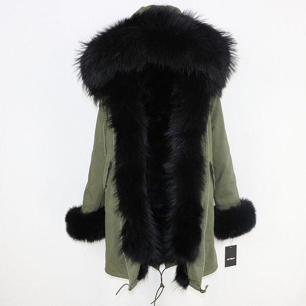 OFTBUY 2019 Winter Jacket Women Long Parka Real Fox Fur Coat Natural Raccoon Fur Collar Hood Thick Warm Streetwear Parkas New