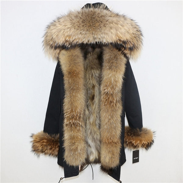 OFTBUY 2019 Winter Jacket Women Long Parka Real Fox Fur Coat Natural Raccoon Fur Collar Hood Thick Warm Streetwear Parkas New