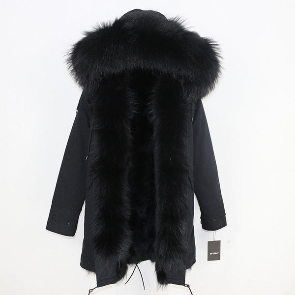OFTBUY 2019 Winter Jacket Women Long Parka Real Fox Fur Coat Natural Raccoon Fur Collar Hood Thick Warm Streetwear Parkas New