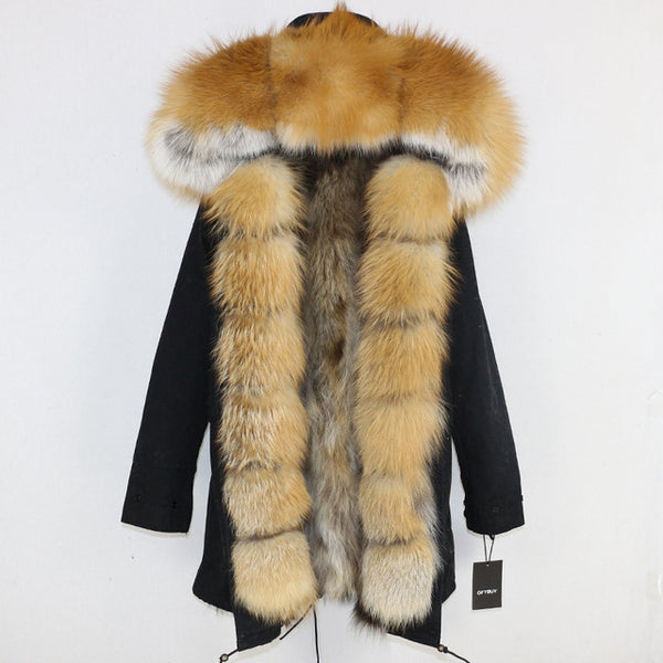 OFTBUY 2019 Winter Jacket Women Long Parka Real Fox Fur Coat Natural Raccoon Fur Collar Hood Thick Warm Streetwear Parkas New