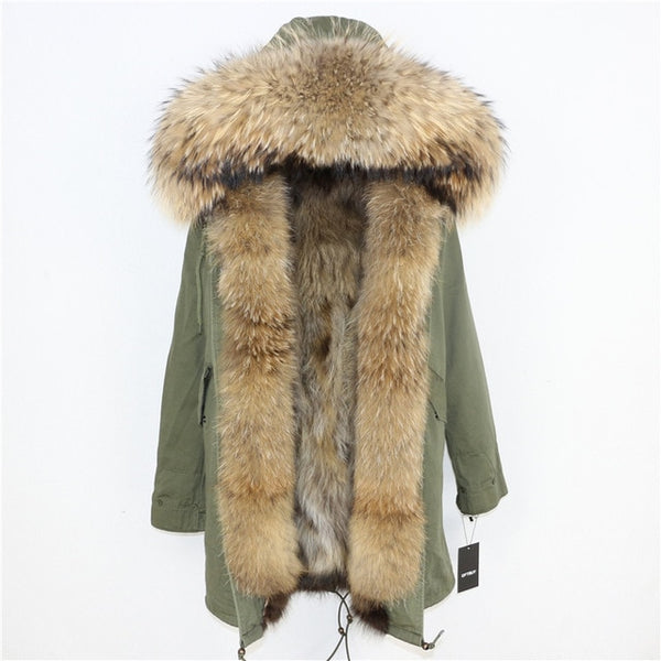OFTBUY 2019 Winter Jacket Women Long Parka Real Fox Fur Coat Natural Raccoon Fur Collar Hood Thick Warm Streetwear Parkas New