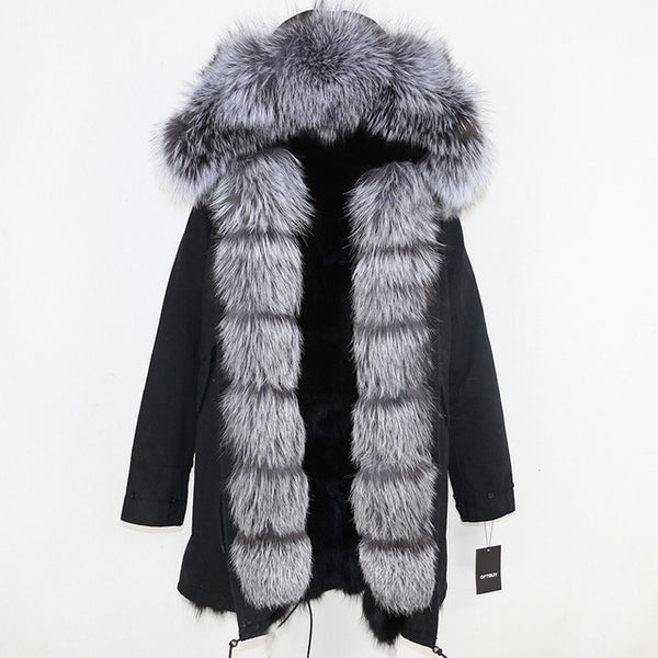 OFTBUY 2019 Winter Jacket Women Long Parka Real Fox Fur Coat Natural Raccoon Fur Collar Hood Thick Warm Streetwear Parkas New