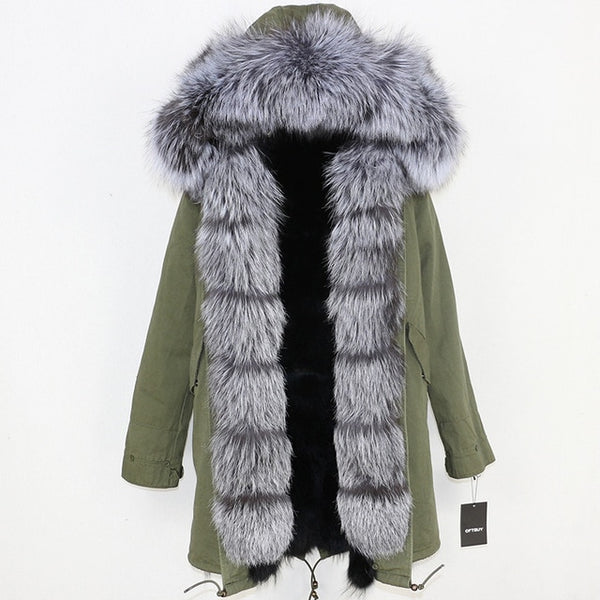 OFTBUY 2019 Winter Jacket Women Long Parka Real Fox Fur Coat Natural Raccoon Fur Collar Hood Thick Warm Streetwear Parkas New
