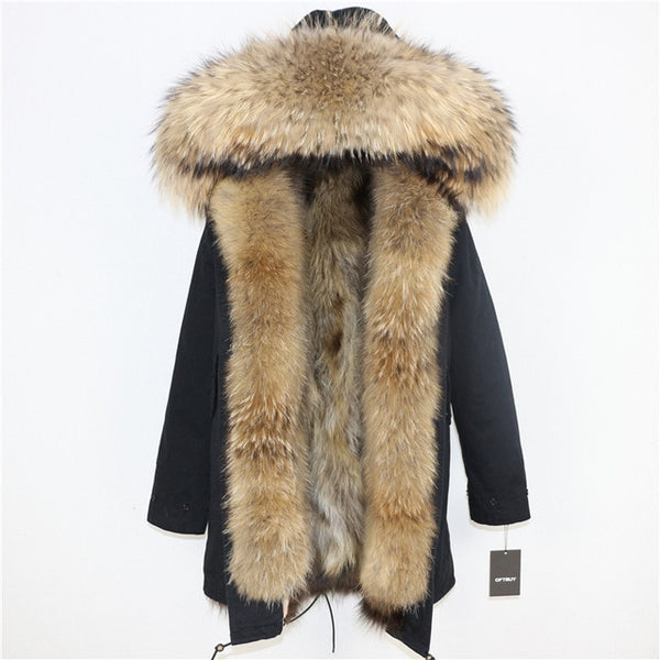 OFTBUY 2019 Winter Jacket Women Long Parka Real Fox Fur Coat Natural Raccoon Fur Collar Hood Thick Warm Streetwear Parkas New