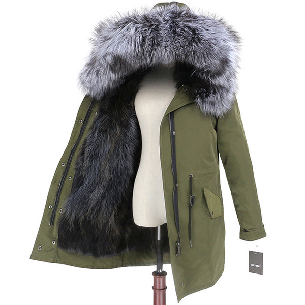 OFTBUY 2019 Winter Jacket Women Long Parka Real Fox Fur Coat Natural Raccoon Fur Collar Hood Thick Warm Streetwear Parkas New