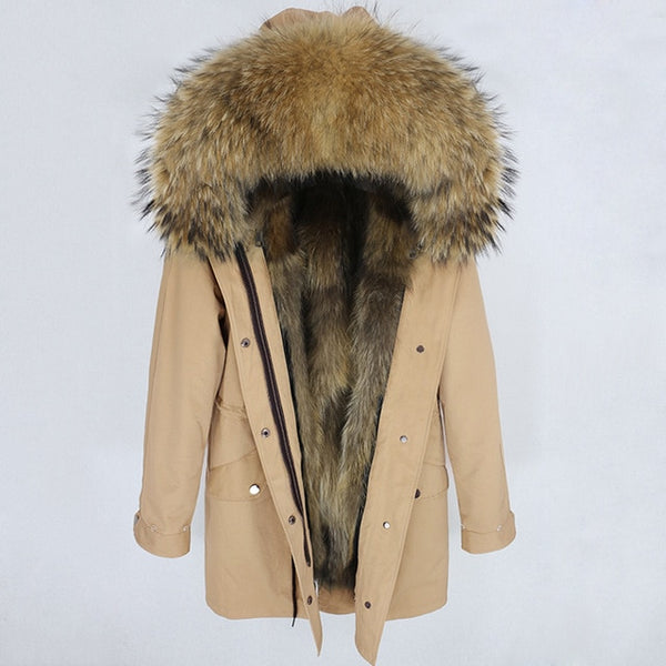 OFTBUY 2019 Winter Jacket Women Long Parka Real Fox Fur Coat Natural Raccoon Fur Collar Hood Thick Warm Streetwear Parkas New