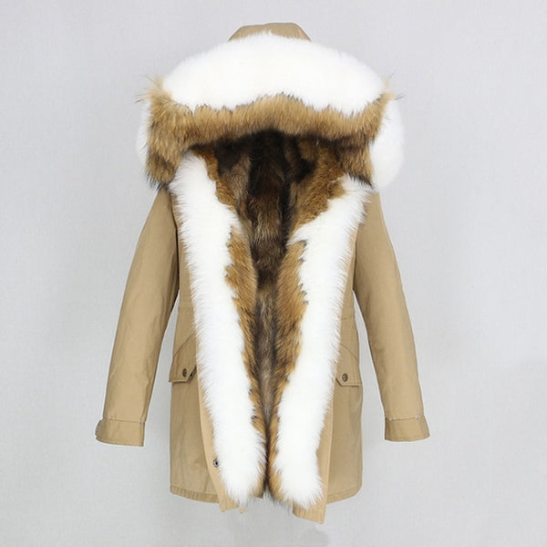 OFTBUY 2019 Winter Jacket Women Long Parka Real Fox Fur Coat Natural Raccoon Fur Collar Hood Thick Warm Streetwear Parkas New