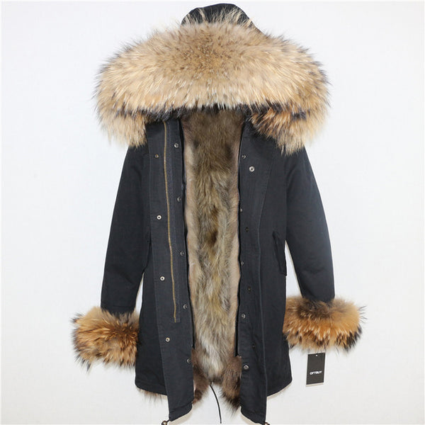 OFTBUY 2019 Winter Jacket Women Long Parka Real Fox Fur Coat Natural Raccoon Fur Collar Hood Thick Warm Streetwear Parkas New
