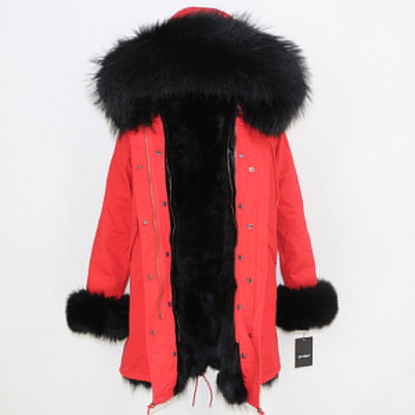OFTBUY 2019 Winter Jacket Women Long Parka Real Fox Fur Coat Natural Raccoon Fur Collar Hood Thick Warm Streetwear Parkas New