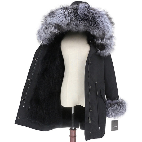 OFTBUY 2019 Winter Jacket Women Long Parka Real Fox Fur Coat Natural Raccoon Fur Collar Hood Thick Warm Streetwear Parkas New