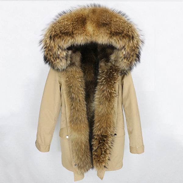 OFTBUY 2019 Winter Jacket Women Long Parka Real Fox Fur Coat Natural Raccoon Fur Collar Hood Thick Warm Streetwear Parkas New