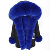 MAO MAO KONG Camouflage winter jacket women outwear thick parkas natural real fox fur collar coat