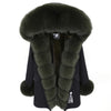 MAO MAO KONG Camouflage winter jacket women outwear thick parkas natural real fox fur collar coat