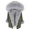 MAO MAO KONG Camouflage winter jacket women outwear thick parkas natural real fox fur collar coat