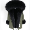MAO MAO KONG Camouflage winter jacket women outwear thick parkas natural real fox fur collar coat