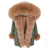 MAO MAO KONG Camouflage winter jacket women outwear thick parkas natural real fox fur collar coat