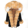 2019 natural real fox fur Jacke coat Real Fox Fur Collar Cuff Hooded Coat Short Parka Long Camouflage winter jacket