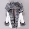 2019 natural real fox fur Jacke coat Real Fox Fur Collar Cuff Hooded Coat Short Parka Long Camouflage winter jacket