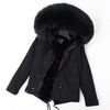 2019 natural real fox fur Jacke coat Real Fox Fur Collar Cuff Hooded Coat Short Parka Long Camouflage winter jacket