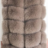 Women's high quality 100% real fur coat Natural fox fur vest Leather jacket leather coat Stand collar long sleeve fox fur coat