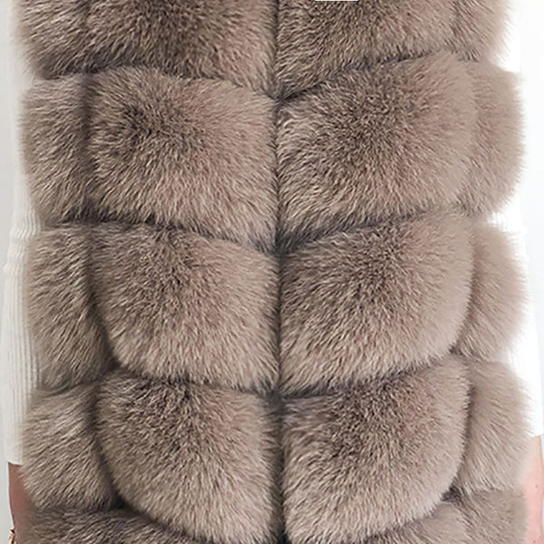 Women's high quality 100% real fur coat Natural fox fur vest Leather jacket leather coat Stand collar long sleeve fox fur coat