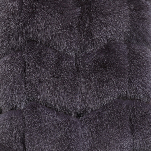 FURSARCAR Fashion New Real Fur Vest Women Winter Thick Warm Outwear 70 Cm Long Solid Fluffy Fox Fur Waistcoat With Fur Hood