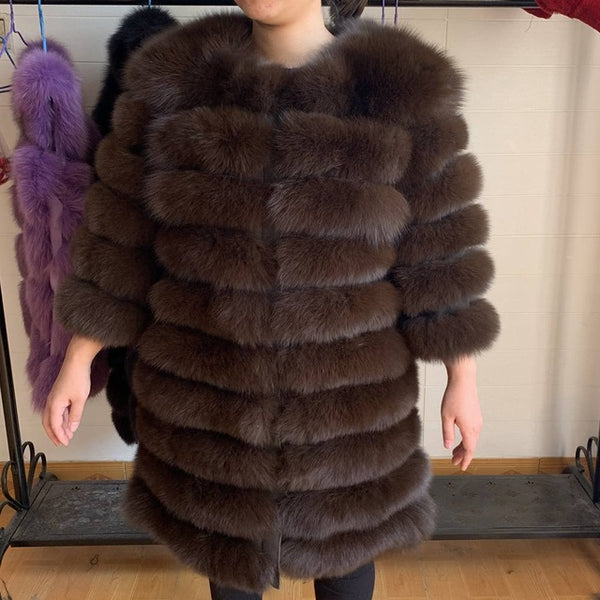 2019 Real Fox Fur Coat Women Natural Real Fur Jackets Vest  Winter Outerwear Women Clothes