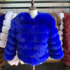 2019 55CM New Women Warm Real Fox Fur Coat Short Winter Fur Jacket Outerwear Natural Blue Fox Fur Coats for Women Hot Promotion