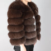 2019 55CM New Women Warm Real Fox Fur Coat Short Winter Fur Jacket Outerwear Natural Blue Fox Fur Coats for Women Hot Promotion
